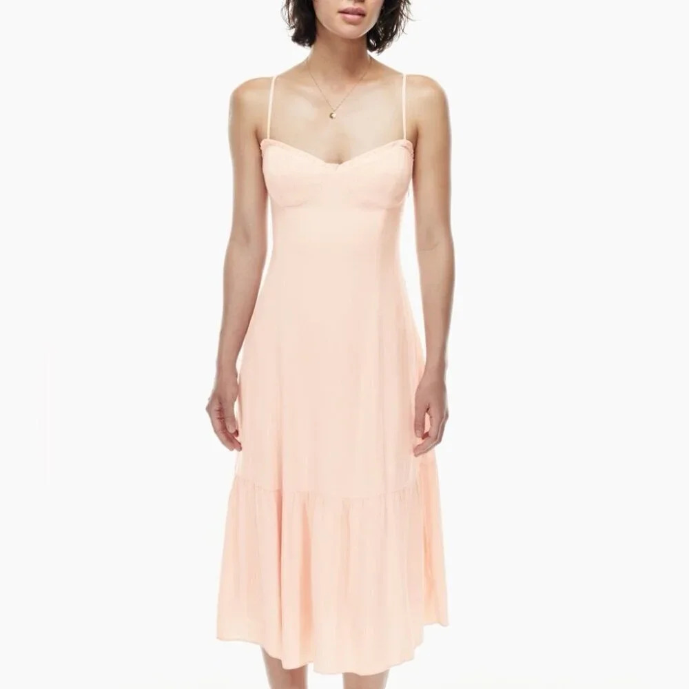 Aritzia Wilfred Sweetheart  Broadway Dress in Coral Blush Pink Size 12